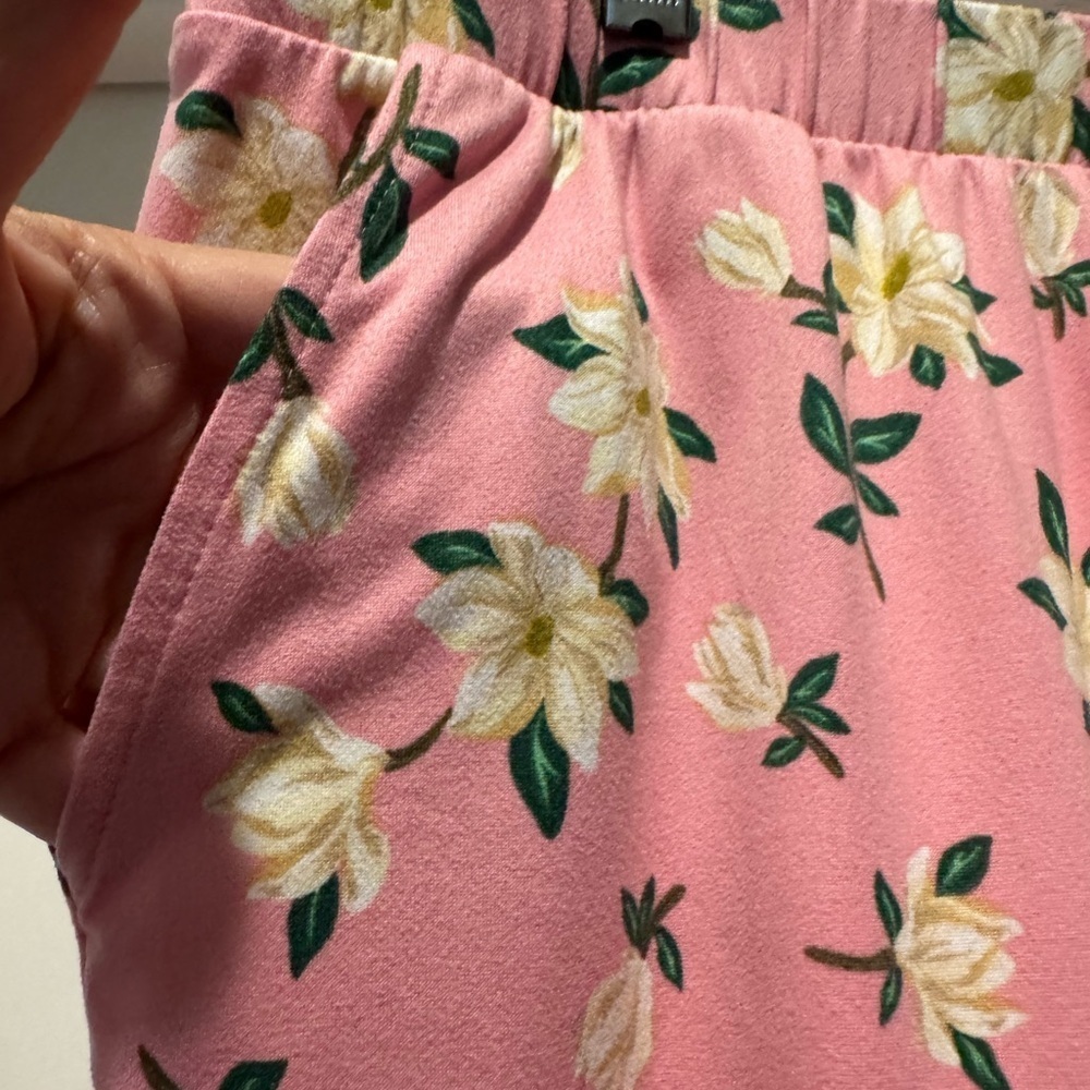 DRAPER JAMES Floral Pink Jogger Pants Size L Cottagecore Leisure Comfy Soft - Picture 6 of 15